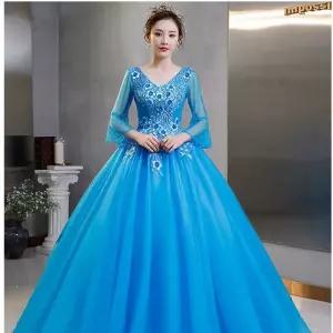 드레스 공연 파티 연주회복 합창 화려 발표회 고급형 여성용 무대의상 우아