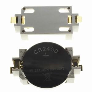 5개/몫 CR2450 패치 배터리 홀더  금 도금 셀 버튼 코인 소켓 케이스