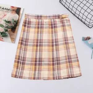 고품질 옐로우오렌지 체크패턴 교복치마(기장선택) 교복 여자교복 (WFKJBKB)