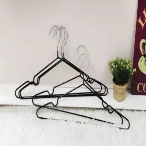 논슬립 옷걸이 PVC코팅 상의용 티셔츠 걸이 블랙 컬러 (WFKIOHE)