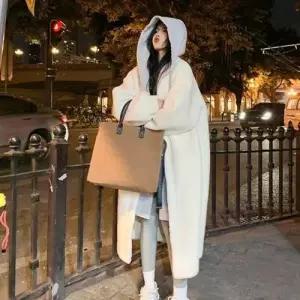 점퍼 뽀글이 레이어드 겨울철 데일리 후드 양털 여성 WFLQCA5