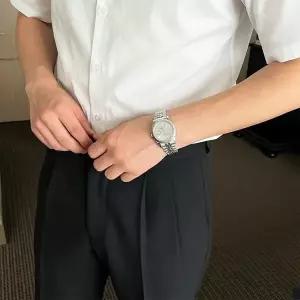 비비오 메탈시계 손목시계 금장 은장 정장 스레스워치 심플 남성시계 3컬러 (WFKIWGF)