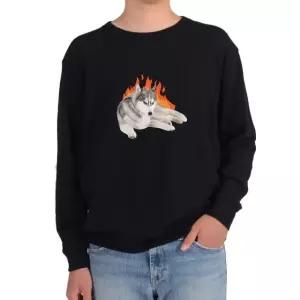 기모맨투맨 늑대개 허스키 강아지 앵그리그림 다양한색상 전사이즈 (WFKIWHP)