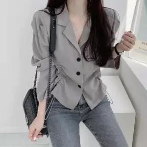 예쁜 자켓 차르르한 여성스러운 블라우스 양 WFLQVPN