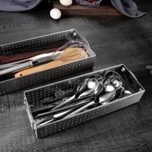 스텐 수저 보관함 소형 물빠짐 트레이 수저통 식기 (WFKJPAG)