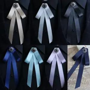 리본 브로치 사각큐빅 교복 정장 넥타이(7color) 교복 (WFKIWX5)