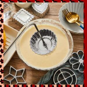 A72P 2X Achappam  Bunuelos 핸들 로제트 세트 식탁 베이킹 튀김 하트 스타 서클 스퀘어 쿠키