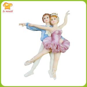 더블 발레 실리콘 몰드 케이크 댄스 발레리나 초콜릿 베이킹