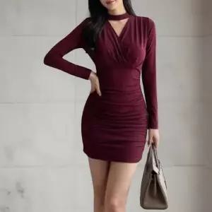 [하프클럽/셀러허브_여성트랜드패션]여성 겨울 기모 슬림핏 데이트룩 미니