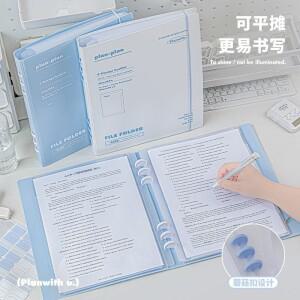 A4 폴더 - 투명 루스리프 인서트가 포함된 버섯 스냅 학교 정리함 교사/학생용 10포켓 시스템