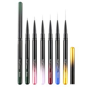 엑스트라 파인 네일 브러쉬 라이너 6/9/12/15/18mm 디자인 젤 페인팅용 얇고 긴 라인 디테일 드로잉 펜 DIY