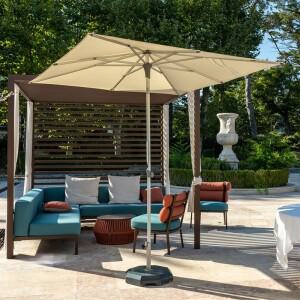 4개의 갈빗대가 있는 파티오 우산 천(스탠드 없음) 2x2M 파라솔 교체용 캐노피 커버 야외 시장 정원 카페