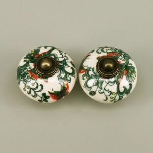 플라워  나비 프린트 세라믹 손잡이 원형 주방 찬장 서랍 서랍 수납장 옷장 문짝