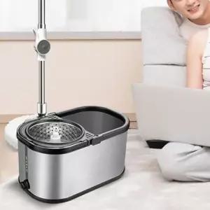 스테인레스 물걸레 청소 밀대 회전형 통돌이 밀대걸레 청소도구 WFLR6M4