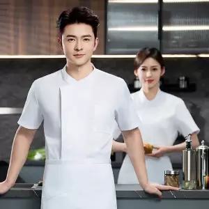 조리복 셰프복 요리복 주방복 주방 작업복 단색 무지 여름 요리사 정장 숏 대형 케이터링 호텔 보호 남자