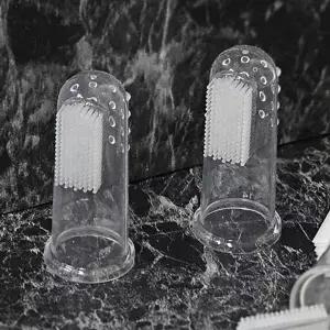 강아지 구강 관리 손가락 칫솔 마사지 도구 애견 양치 용품