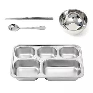 온키친 221XVS23 스텐 5구 식판 풀세트 중 숟가락 배식판