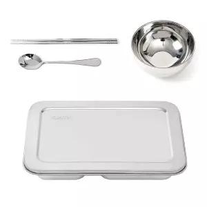 온키친 243LWB13 스텐 5구 식판 풀세트 뚜껑 중 병원식판