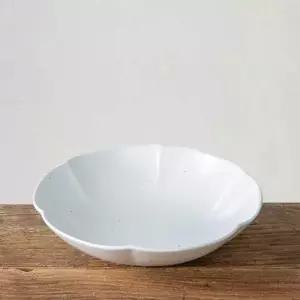 이천도자기 348EIO03 달 화이트 꽃양볼 대 20cm 도자기 식기