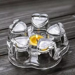 유리 티포트와 티워머 받침대 따뜻한 차 보관 티팟과 워머