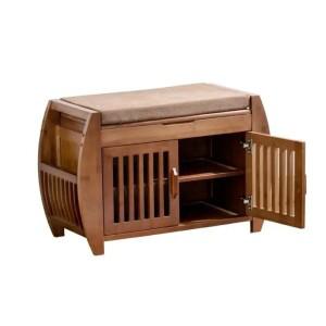 2도어 복도 입구 가구  수납함 캐비닛 스탠드가있는 100% 천연 대나무 신발 랙