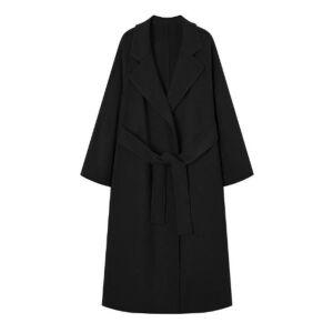 [하프클럽/]여성 오버사이즈 테일러드 스트링 벨트 롱 겨울 코트