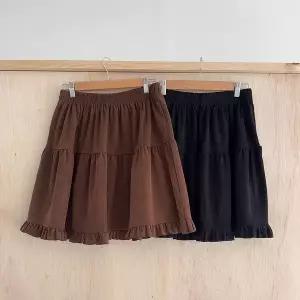 [하프클럽/]여성용 겨울 프릴 캉캉 코듀로이 플레어 스커트 빅사이즈