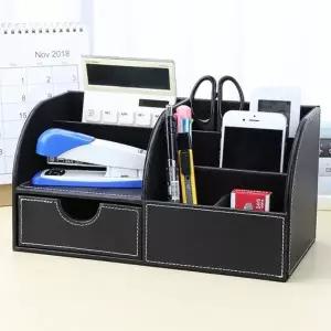 가죽 데스크 오거나이저 책상정리 펜꽂이