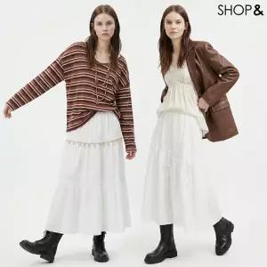 [샵앤] [무료배송] 여성 허리밴딩 캉캉 플레어 롱스커트 6종 균일가