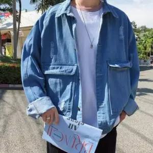 [라일리의류] Rly 오버핏 남성 데님자켓 캐주얼 남자 데님자켓 청재