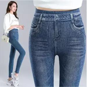 [하프클럽/셀러허브_여성트랜드패션]스판 하이웨이스트 레깅스 워싱 데님