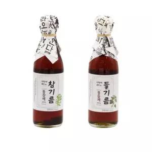 저온압착 참 고소한 IOO% 통참기름 통들기름 350ml * 총2개 선택형