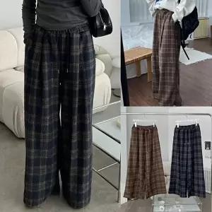 [셀러허브 패션]위쉬몰 GB 빅체크앞핀턱밴딩팬츠(X013H601) 빅사이즈