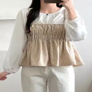 [베나프]잔꽃 뷔스티에 투피스 블라우스_FH1BL002