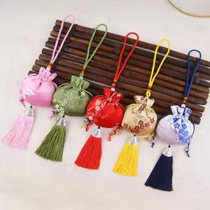 꽃자수 미니 복주머니 기념품 추석 용돈 한복 코디용