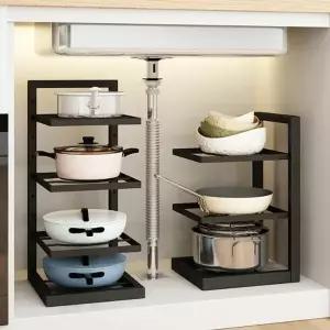 접시정리선반 AOQ777J7 하부장정리 주방용3단정리대 하부장수납선반 수납