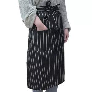 허리에매는 앞치마 주머니 블랙 줄무늬 서빙앞치마 식당 작업용 화방 미술 주방 요리