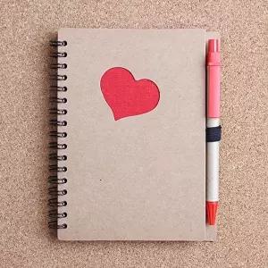 아트 빌 하트 볼펜 수첩 레드 유선 노트 미니 (KYR-WC4DAB1)