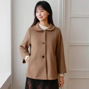 [드리다]드리다 여성 카라 모직 빅사이즈 자켓 하프 코트 40-50대 미시 중년여성 엄마옷 하객 모임 상견례