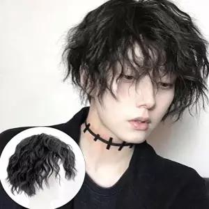 트렌디 남성 대학생 펌 웨이브 동안 가발 스타일리쉬 (KYR-WB134E2)