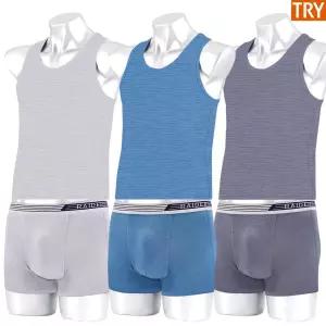 트라이 남자 기능성 인견 스판 런닝 드로즈 팬티 상하세트 3매입 D3RDS