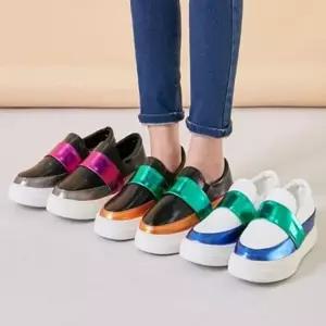 당일발송올데이 우먼 파스텔톤 3.5cm 슬립온 단화스니커즈 키높이슬립온 통굽슬립온