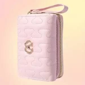 작고 슬림한 여성 반지갑 지폐 동전 카드 수납력 브이버클반지갑 반지갑 버클반지갑