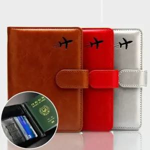 자석 버클 가죽여권지갑 신여권 티켓 카드수납 여권커버 여권파우치 여행지갑