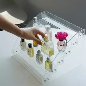 아크릴 진열대 정리대 받침대 거치대 2종 계단식 진열 화장품 향수 매니큐어 엽서 디스플레이 정리함