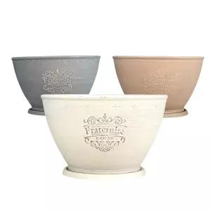 피클레온 브러쉬 터치 스타일 낮은 원형 화분 24x15cm미니 대형 중형 거실 베란다 가드닝 플라스틱 인테리