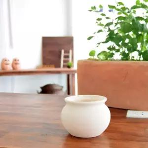 미니 단지 14x11cm 화이트단지 토분 인테리어화분 소품 정원 꾸미기 장식 디자인 실내 식물