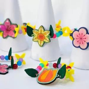 [아트박스]/오렌지몰 봄 꽃 팔찌 만들기 DIY 키트 / 재단 MDF 펠트 비즈 팔찌