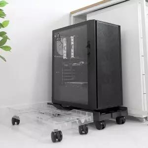 컴퓨터 본체 선반 이동 고정바퀴 사이드조절 PC캐리어식받침 스탠드 받침대 데스크탑대 거치대 형받침 PC식