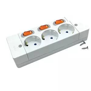 국산 접지 노출 3구 전기 멀티콘센트 스위치 매입 벽 매립 전등 교체 설치 빌트인